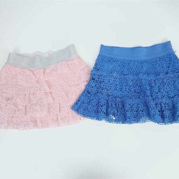 Justice Skirts Size Size 10 Lot of Two Pink Blue Layered Skirts Summer Spring - Picture 1 of 5